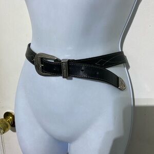 Vintage Y2K black leather belt